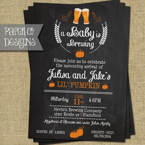 Baby is Brewing Chalkboard Baby Shower Invite - PRINTABLE or PRINTED Invitations
