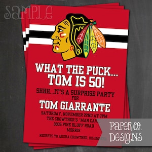 Chicago Blackhawks Geburtstag einladen - PRINTABLE oder GEDRUCKTE Einladungen