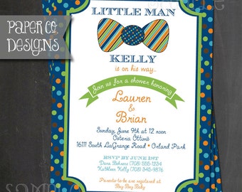 Little Man Bowtie-Babyparty - PRINTABLE oder PRINTED Einladung