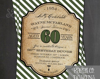 Wine Birthday / Retirement Party / Rehearsal Dinner Invite - PRINTABLE or PRINTED Invitations