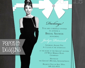 Breakfast at Tiffany's Bridal Shower Invitation, Birthday Invitation, Baby Shower Invitation - Printed OR Printable File