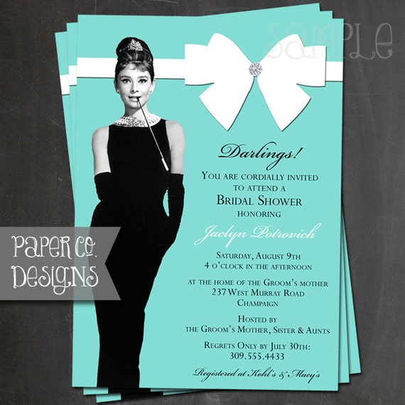 breakfast at tiffany's birthday invitations