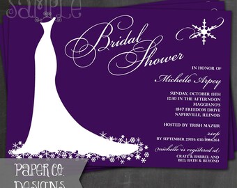 Schneeflocke Brautparty - PRINTABLE oder PRINTED Einladung
