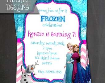 Frozen Birthday Invite - Disney Princess - PRINTABLE or PRINTED Invitations