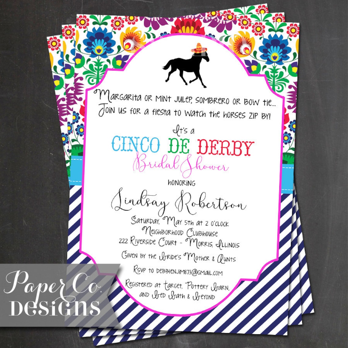Cinco De Derby - Derby De Mayo - Preppy Design - PRINTABLE or PRINTED ...