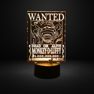 One Piece Luffy Wanted Card LED Figure