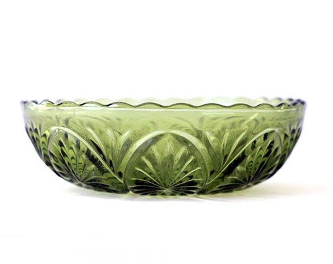 Vintage Green Candy Bowl Jade Mid Century Modern Glass Etsy