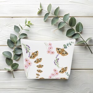 Borsa cosmetica in cotone unica, di piccole dimensioni, elegante pochette per il trucco, organizer da viaggio, regalo per lei, accessori primaverili, grazioso contenitore.