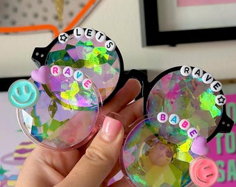 Gafas de sol caleidoscopio personalizadas para adultos para fiestas o festivales