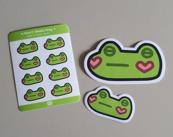 Heart Cheeks Frog // Vinyl Stickers