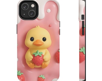 Duck and Strawberry Phone Case for select iPhone & Samsung Phones