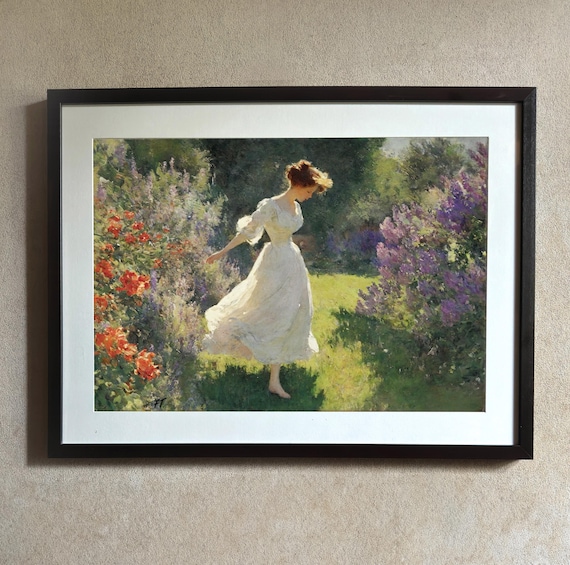 ヴィンテージ 額装 アートプリント 女性 絵画 エディション入り