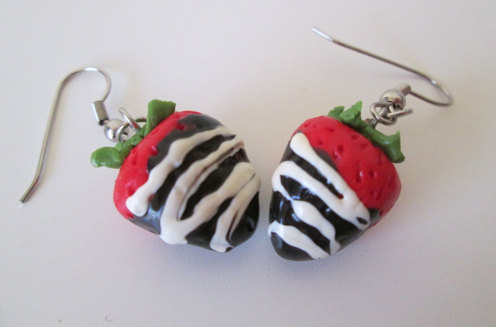 Chocolate covered Strawberry Earrings Etsy