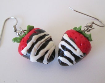 Chocolate covered Strawberry Earrings