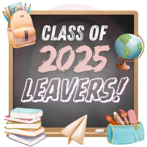 Classe di diplomati del 2025 in formato PNG, design del quaderno dei ricordi con stampa a sublimazione, stampa digitale rosa per diplomati del 2025, download digitale istantaneo.