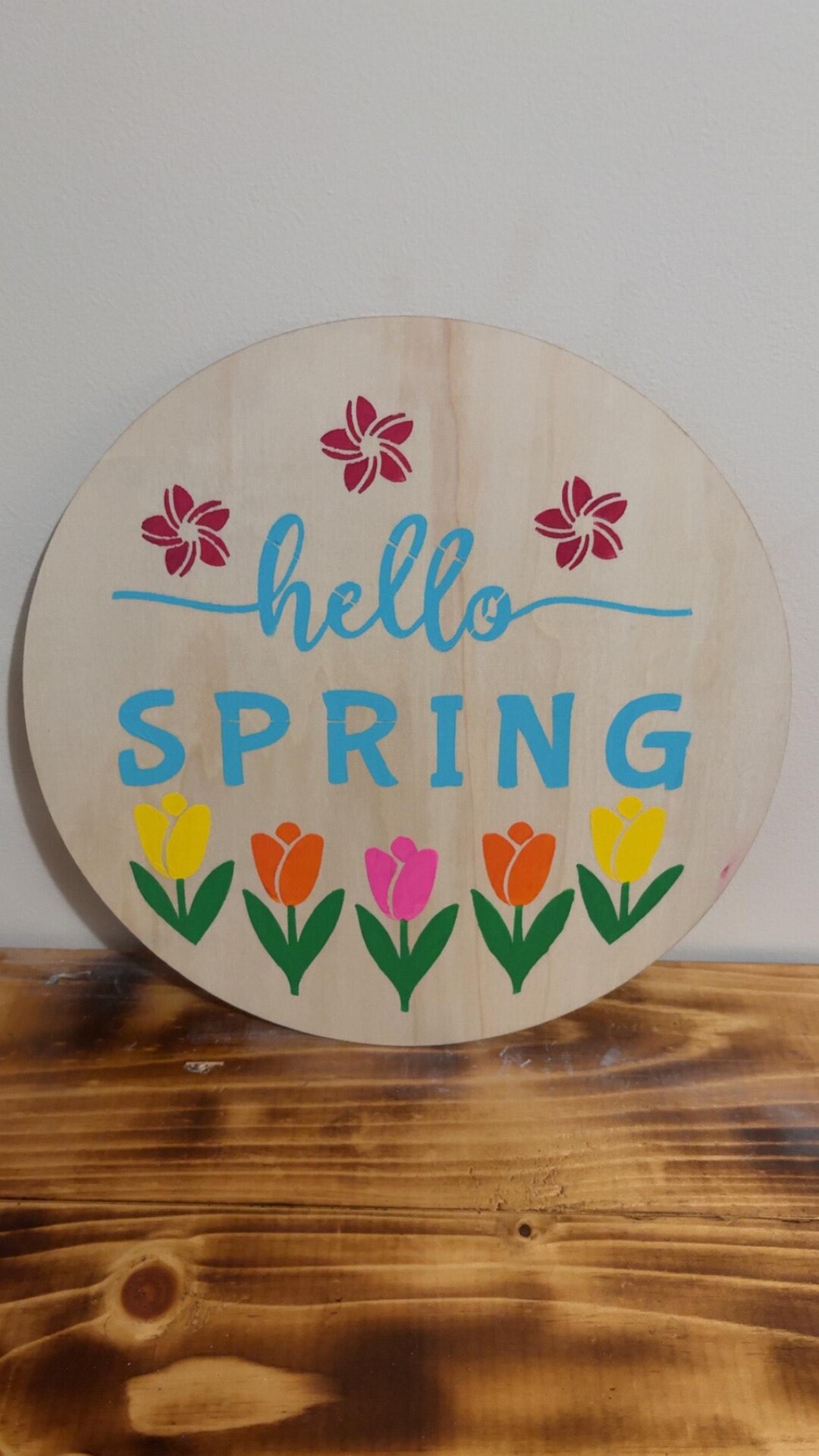 Hello Spring Wooden Sign - Etsy