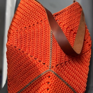 Handmade Orange Raffia Tote Bag - Stylish Beach Accessory