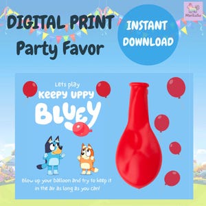 Bluey Keepy Uppy Mitbringsel, Keppy Uppy Karte, Digitaldruck, Sofort Download, Bluey Party, Geburtstagsparty, druckbare Produkt, Mitbringsel
