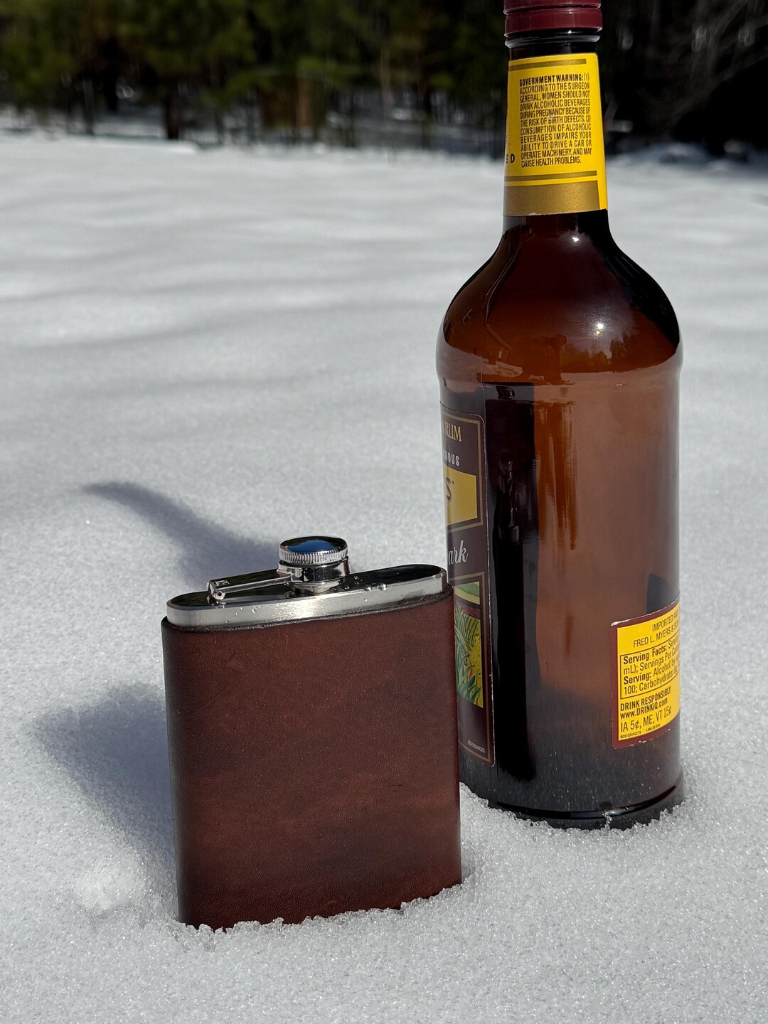 Flask With Leather Sleeve Etsy