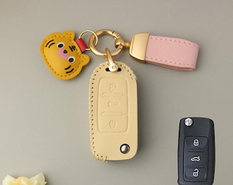 Autosleutelhoes voor Volkswagen, autosleutelhoes, TPU-hoes, sleutelhanger, autosleutelhanger, auto-accessoires, autosleutelhanger, met sleutelhanger, sleutelhanger voor Volkswagen