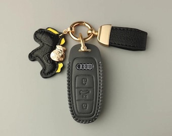 Audi A5l keycase, Car Key Case, Car Key Fob, Fob, With Keychain,Custom Key Fob Cover, Keychains Keyless Keyring,Gift For New Car