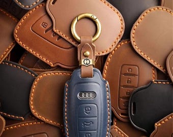 Audi Key Case For, Car Key Case, Car Key Fob, Fob, With Keychain,Custom Key Fob Cover, Keychains Keyless Keyring,Gift For New Car