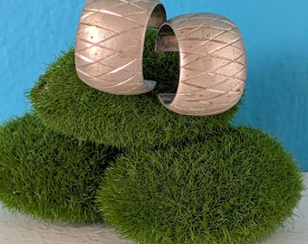 Vintage Sterling Silver Hoop Earrings (free ship)