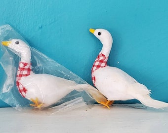 Vintage Spun Cotton/Plastic Goose Lot / 2