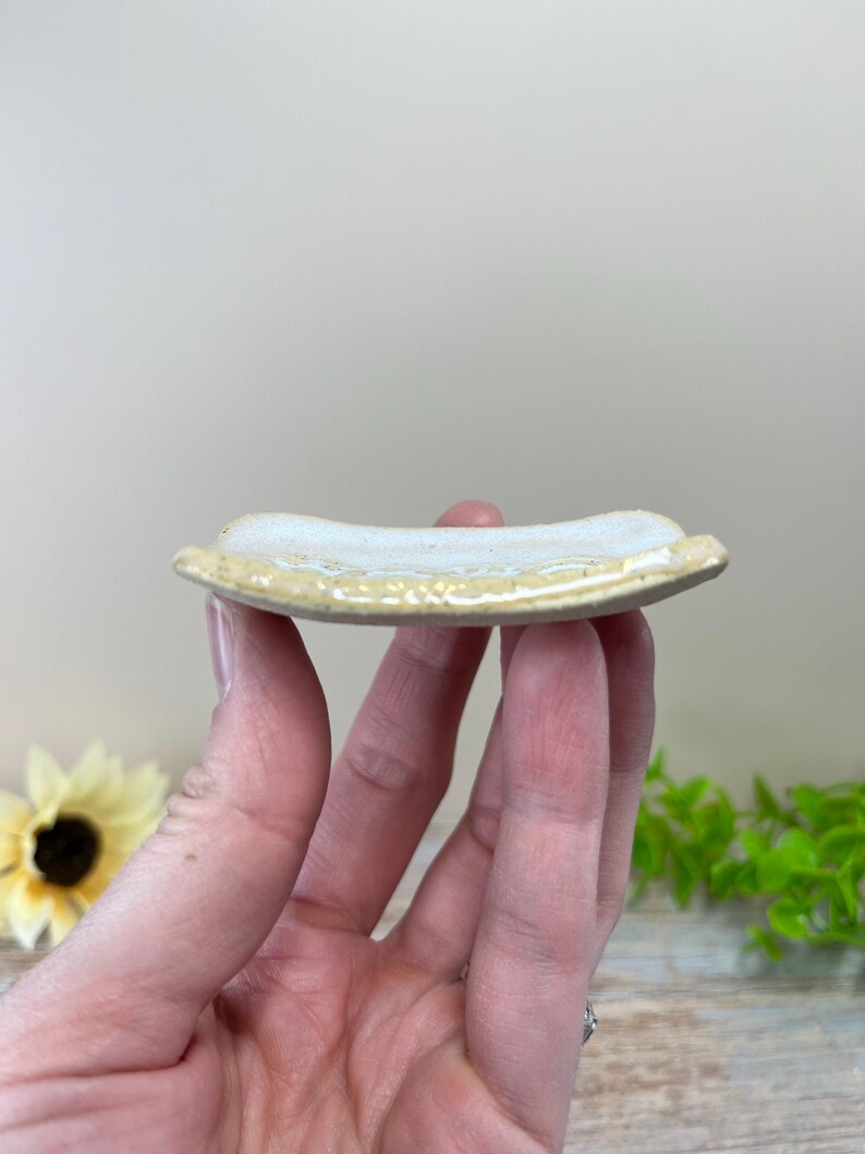Extra small ring dish, colorful textured stoneware pottery, rectangle Trinket tray , tiny ceramic dish , miniature clay dish image 17