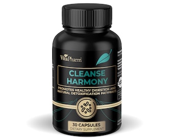 Cleanse Harmony – Supports Digestive Health and Detox Pathways, Plant-Based Formula with Pomegranate and Syzygium Aromaticum – 30 Capsules