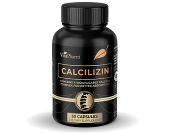 Calcilizin Calcium L-Pidolate & L Lysine Capsules – Bone Strength and Bone Health Support – Calcium for Men and Women – 30 Capsules