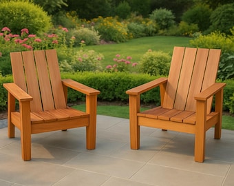 DIYアディロンダックチェアプラン：屋外ガーデン家具（PDFガイド）