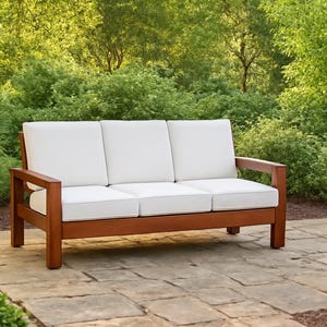 Easy DIY Outdoor Couch Plans (PDF Download) | Modern Slatted Wood Sofa