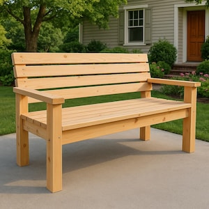 2x4 Wooden Bench Build Plan – DIY Outdoor Bench Plans for Patio Furniture | PDF Download