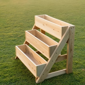 DIY 3-Stöckig Holz Garten Pflanzkasten Bauplan Schritt für Schritt Anleitung PDF-Download
