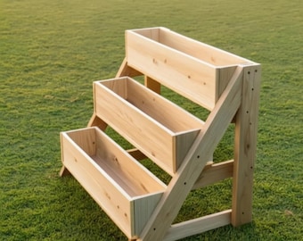 Plan de construcción de una jardinera de madera de tres niveles (DIY): Guía paso a paso (PDF)