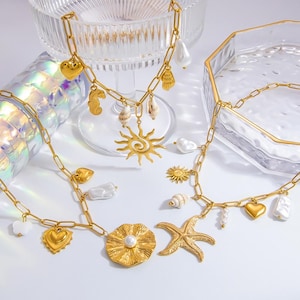 Sea starfish charm necklace