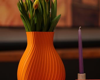 Dekovase „Organic Body“ – Designer Vase aus 3D-Druck, in 3 Größen, für Trockenblumen oder mit Einsatz für frische Blumen