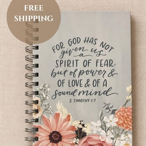 Teal Floral Notebook Christian Sermon Journal Bible Verse Notepad Scripture Devotional Planner Faith Based Diary Church Notes Organizer