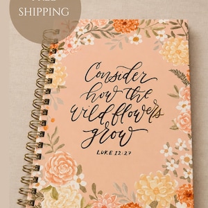 Christian Women Journal Sermon Notes Notebook Personalized Prayer Diary Scripture Devotional Book Bible Study Planner Faith Engraved Gift