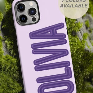 Personalized Iphone Case Customize Name Phone Gift for Her Teen Daughter Bauble Letter Bright Design Custom Text Protective Cover Dual Layer