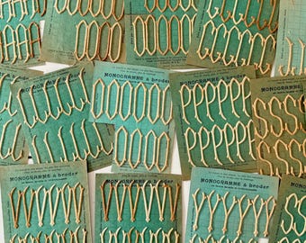 Choose! 2&quot; French Antique Monograms for embroidery, New Old Stock