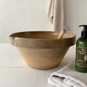XL French Antique Provençal Stoneware Mixing Bowl