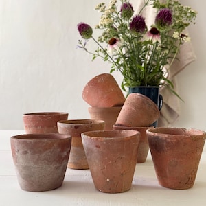 French Antique Handmade Terracotta Plant Pots