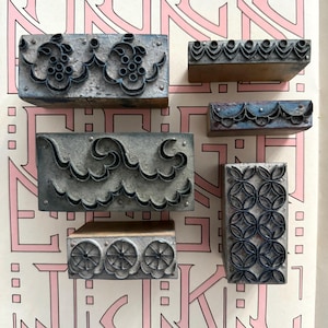 Französische Antike Stickerei Block Stempel