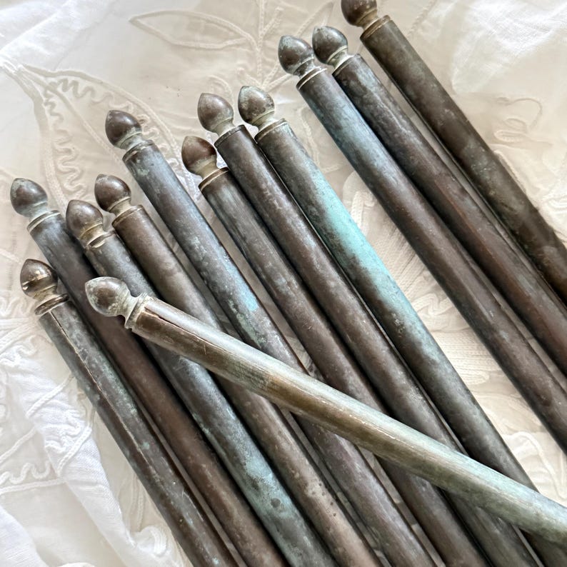 Set of 12 French Antique Bronze Café Rods, Pot Racks, Picture Rails ...