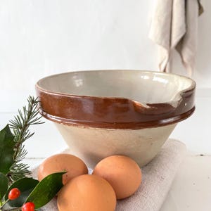 French Antique Provençal Stoneware Mixing Bowl