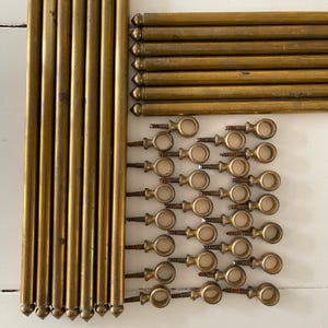 Barra de café antigua francesa de 27 1/2&quot;, soporte para ollas, barra de escalera con presillas de fijación
