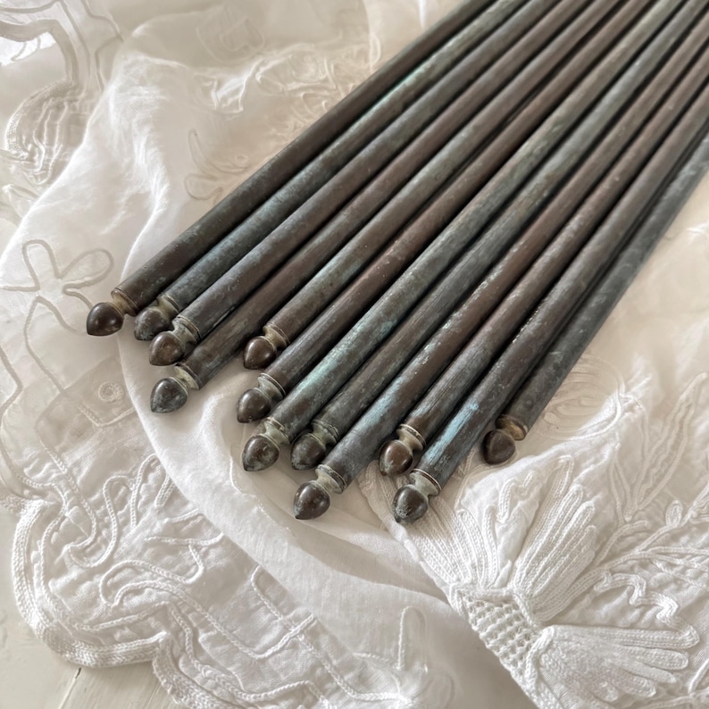 Set of 12 French Antique Bronze Café Rods, Pot Racks, Picture Rails ...
