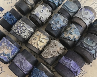 5 x French Antique Embroidery Printing Stamps, Roller Barrel Collections